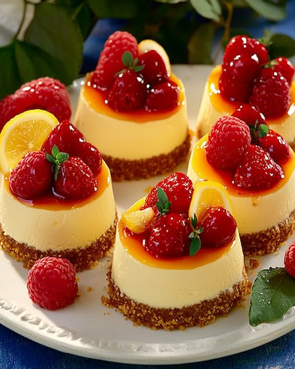Mini-cheesecakes au citron et aux fruits rouges