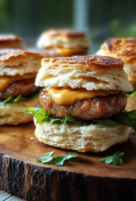 Mini Sandwichs Petit-Déjeuner aux Saucisses et Biscuits