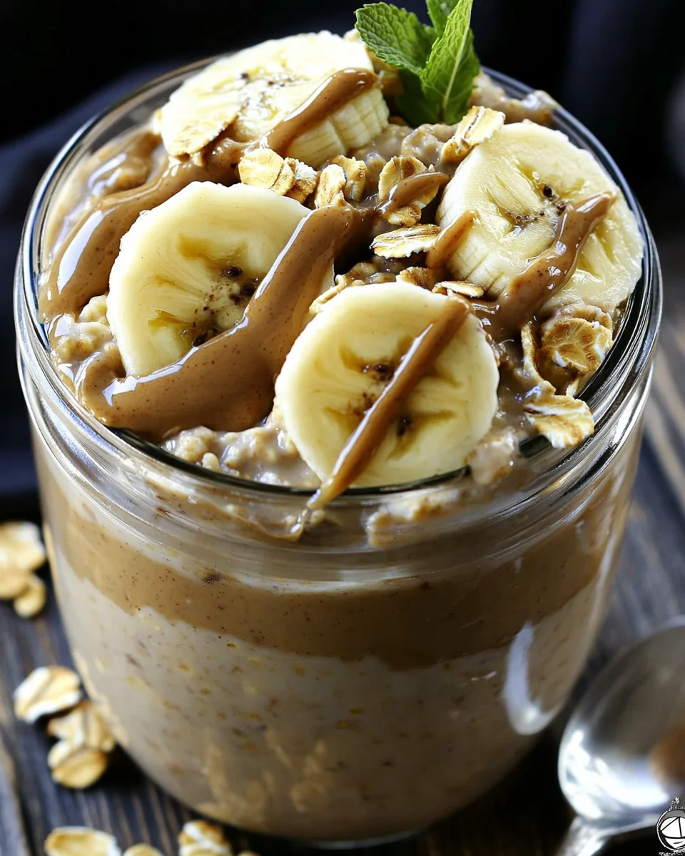 Overnight Oats Banane & Beurre de Cacahuète — Crémeux et Gourmands