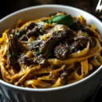 Pâtes Crémeuses au Bœuf Sauté