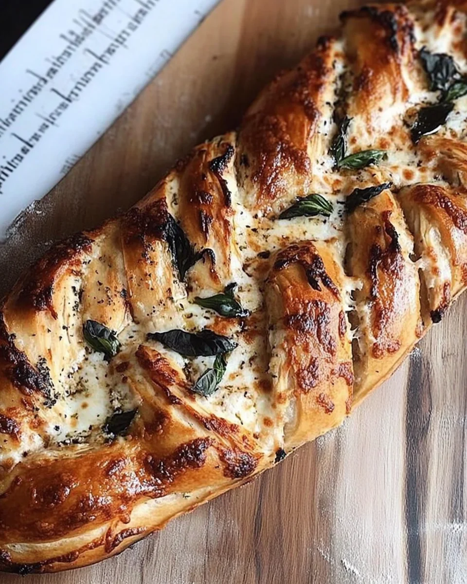 Pizza tressée au poulet