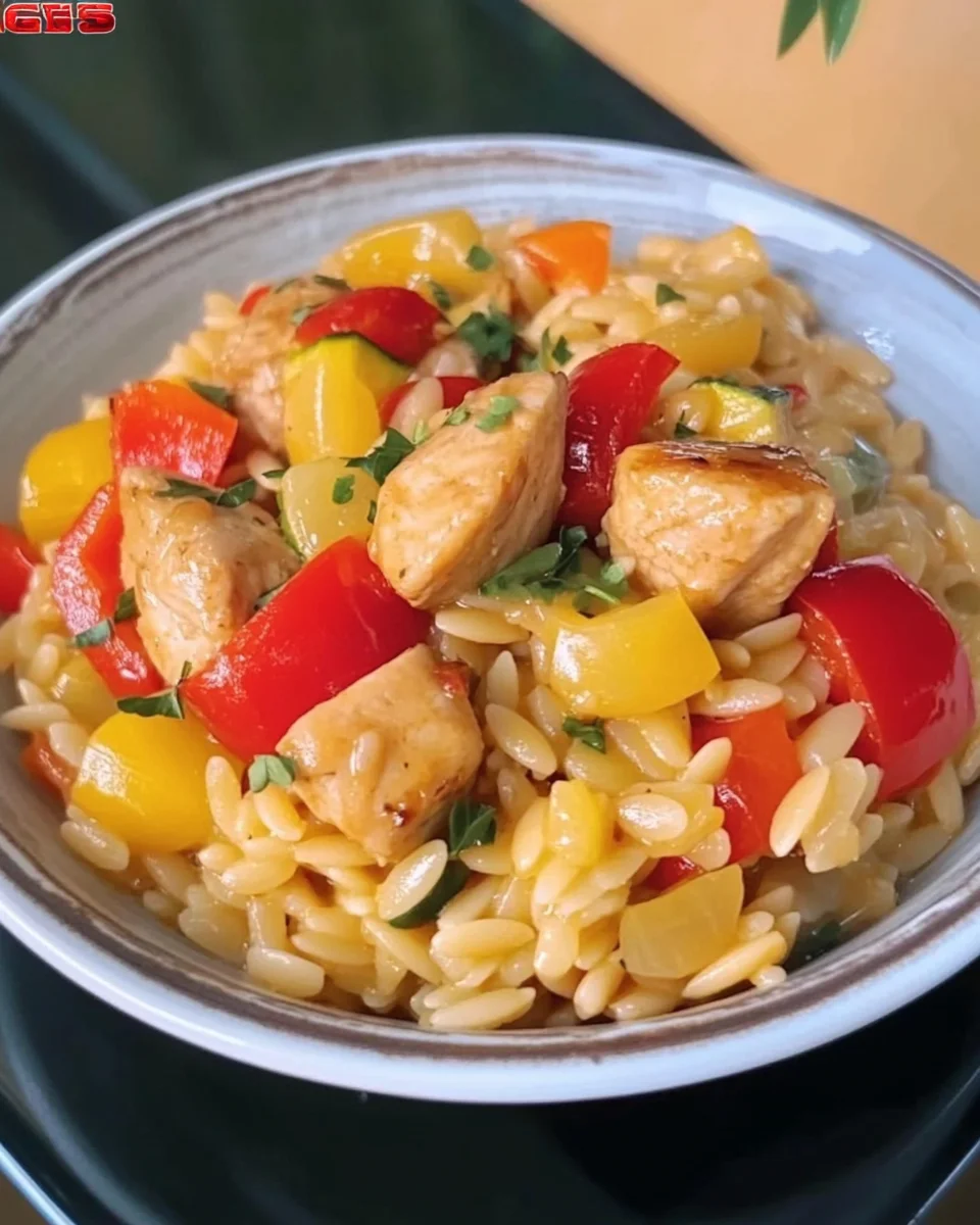 Poêlée d’Orzo au Poulet et aux Légumes image 2