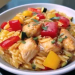 Poêlée d’Orzo au Poulet et aux Légumes