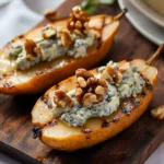 Poires grillées au gorgonzola et aux noix