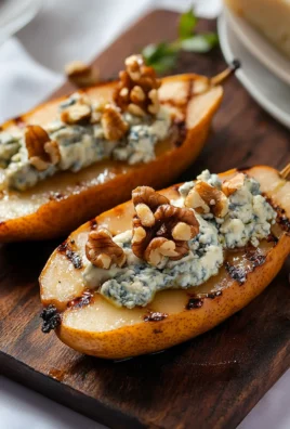 Poires grillées au gorgonzola et aux noix