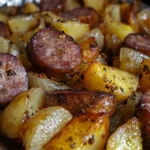 Pommes de Terre Frites aux Oignons et Saucisse Polonaise Fumée