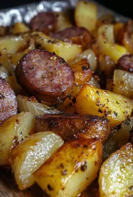 Pommes de Terre Frites aux Oignons et Saucisse Polonaise Fumée