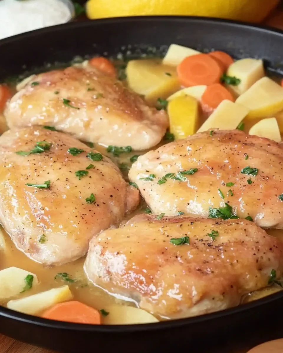 Poulet à la Française au Citron – Une Recette Juteuse et Délicieuse