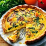 Quiche sans pâte aux œufs et au fromage