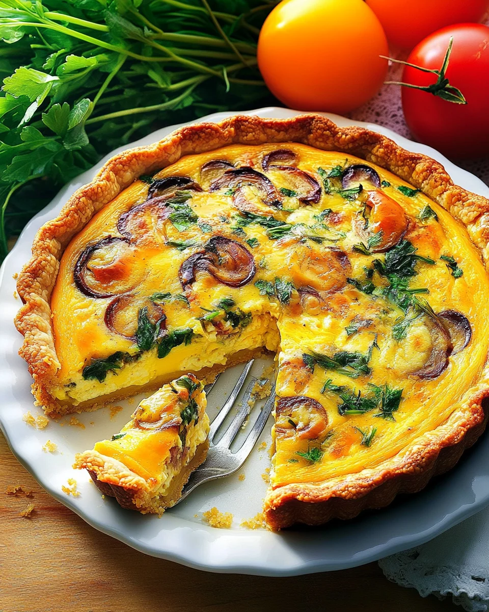 Quiche sans pâte aux œufs et au fromage