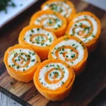 Roulé aux carottes, fromage frais et ciboulette
