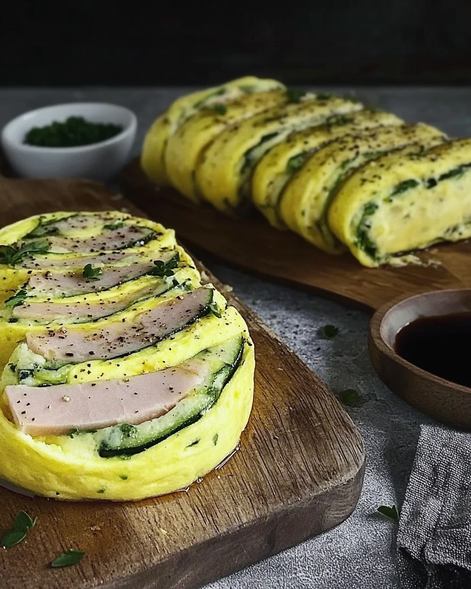 Roulé d’Œufs aux Courgettes, Jambon et Fromage image 2