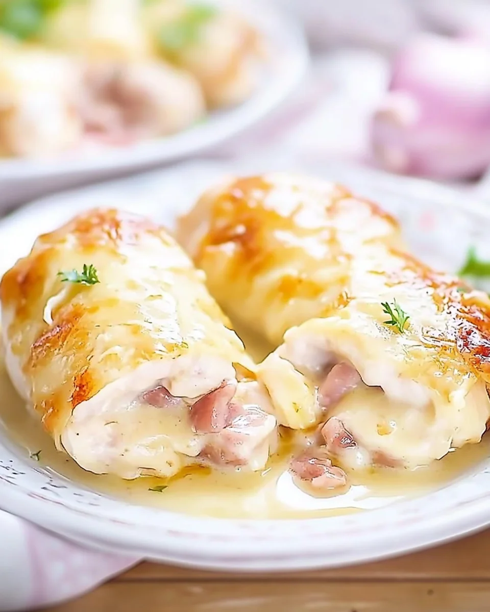 Roulés de poulet crémeux farcis au jambon et au fromage image 2
