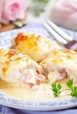 Roulés de poulet crémeux farcis au jambon et au fromage