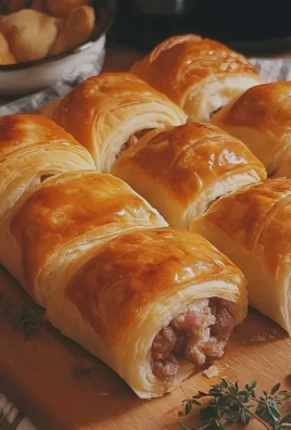 Roulés feuilletés farcis à la viande savoureuse