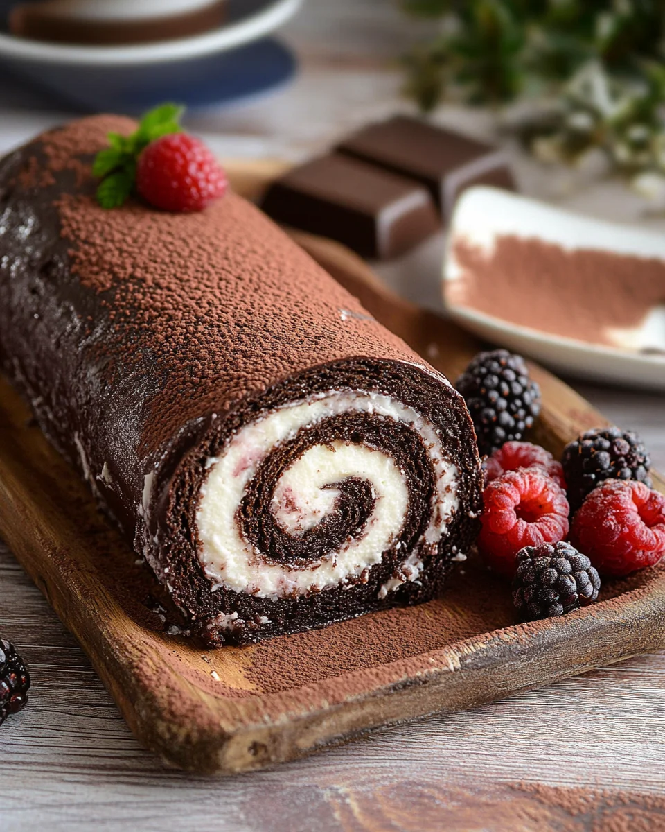 Rouleau au chocolat sans cuisson