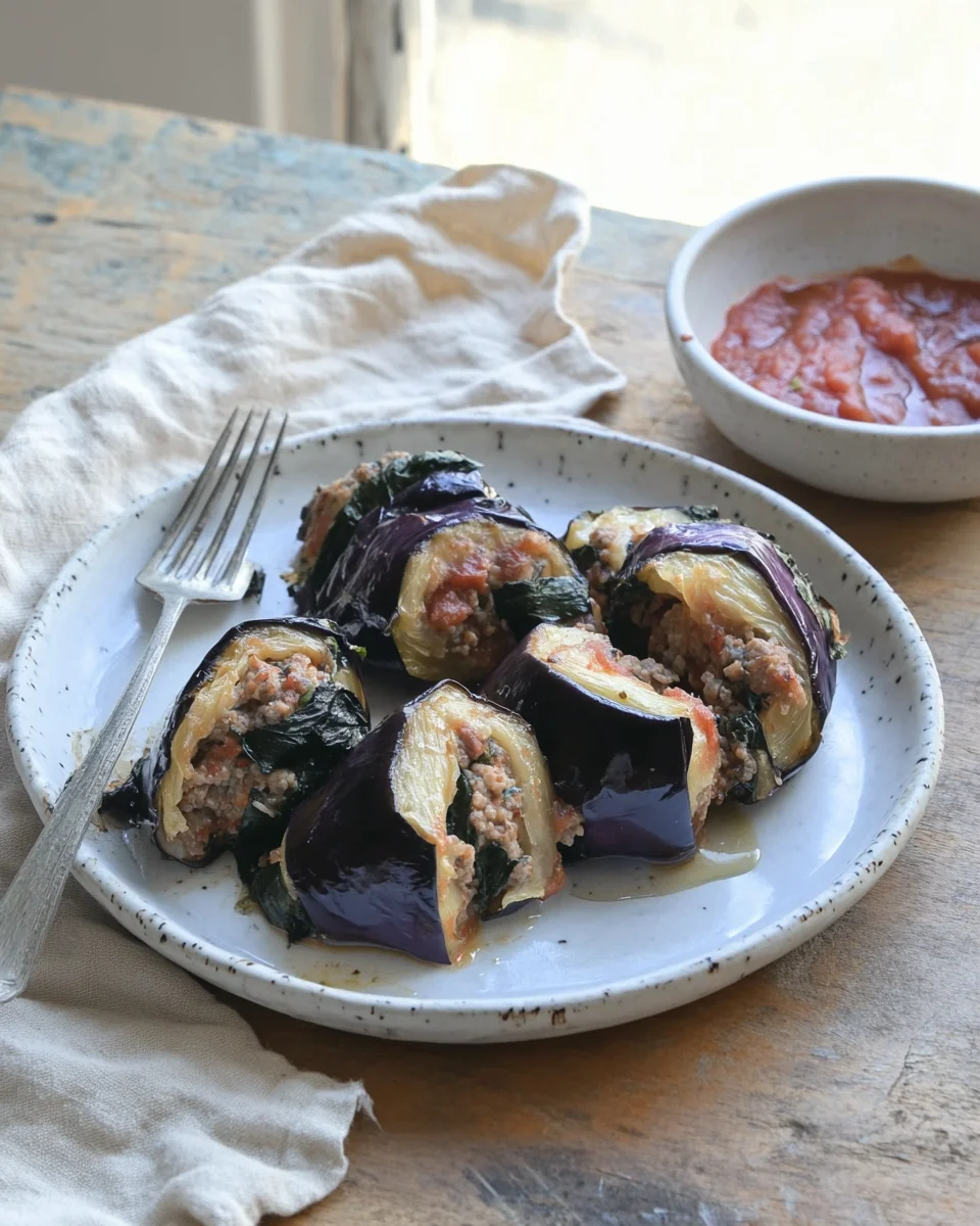 Rouleaux d’Aubergines Farcis à la Viande Hachée image 2