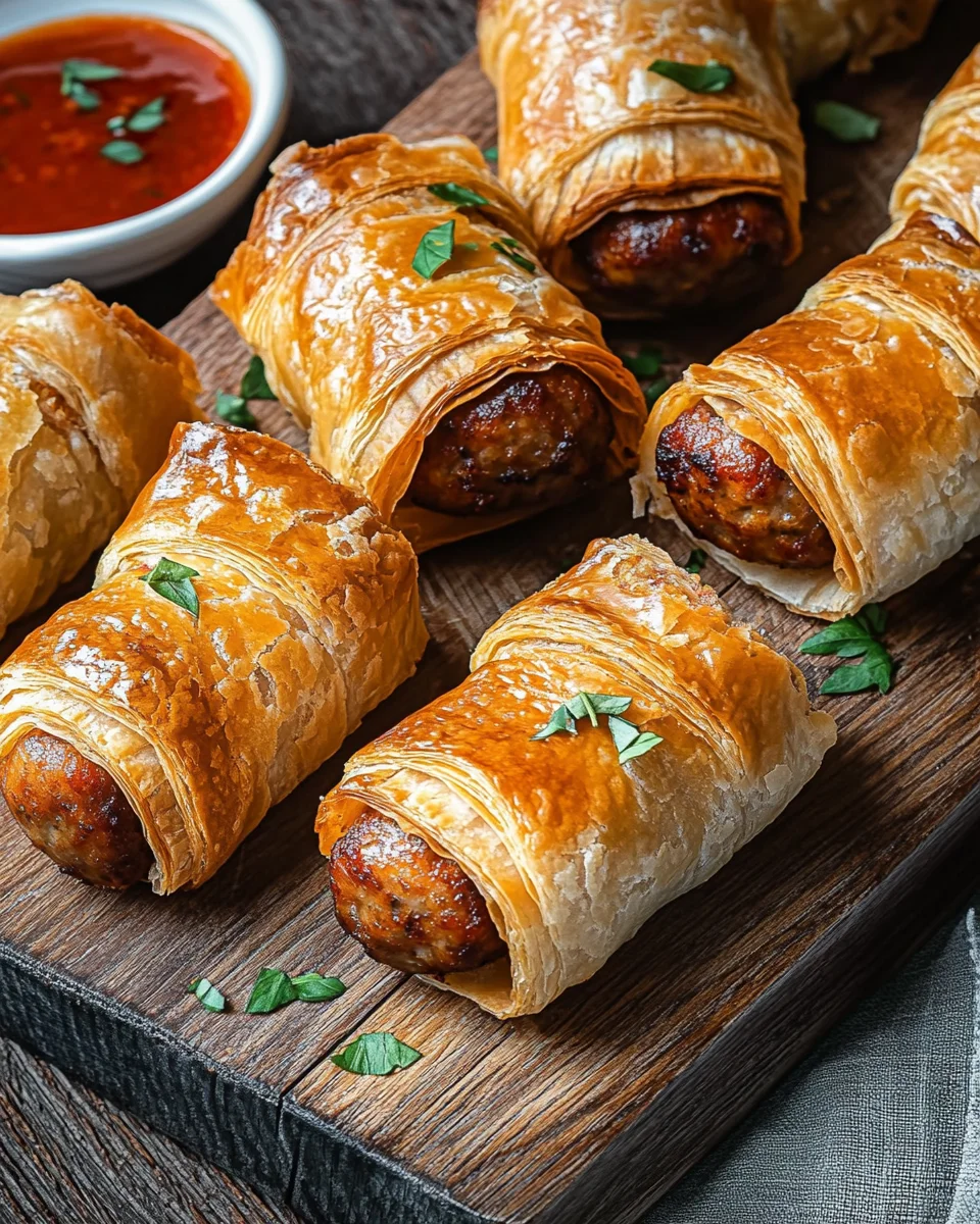 Rouleaux de saucisse feuilletés à la friteuse à air