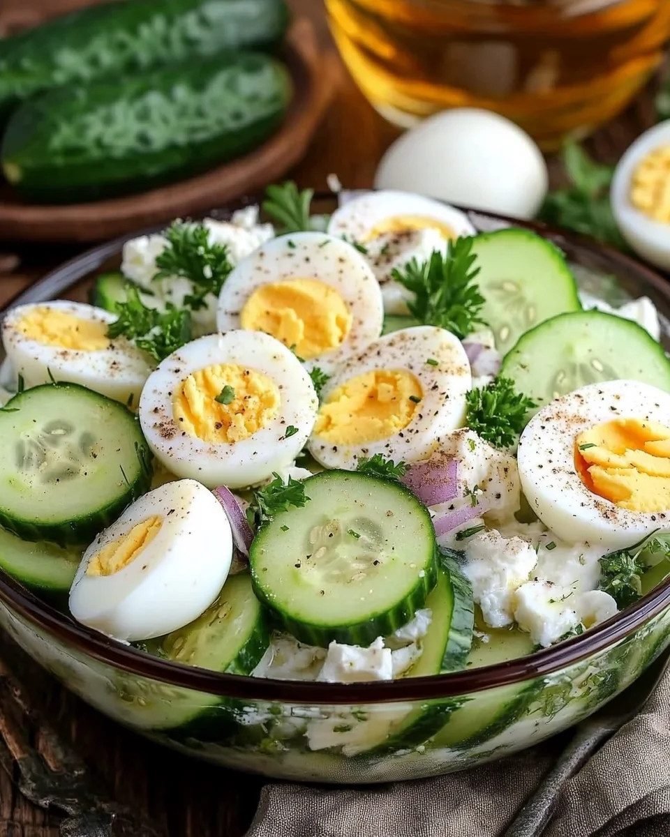 Salade croquante au concombre, œufs et fromage blanc image 2