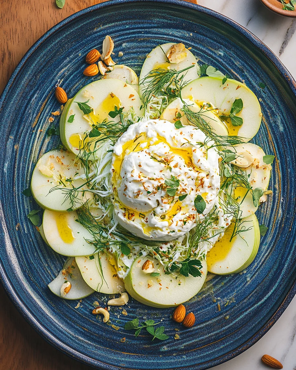 Salade de fenouil et pommes à la burrata