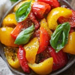 Salade de poivrons rôtis au basilic