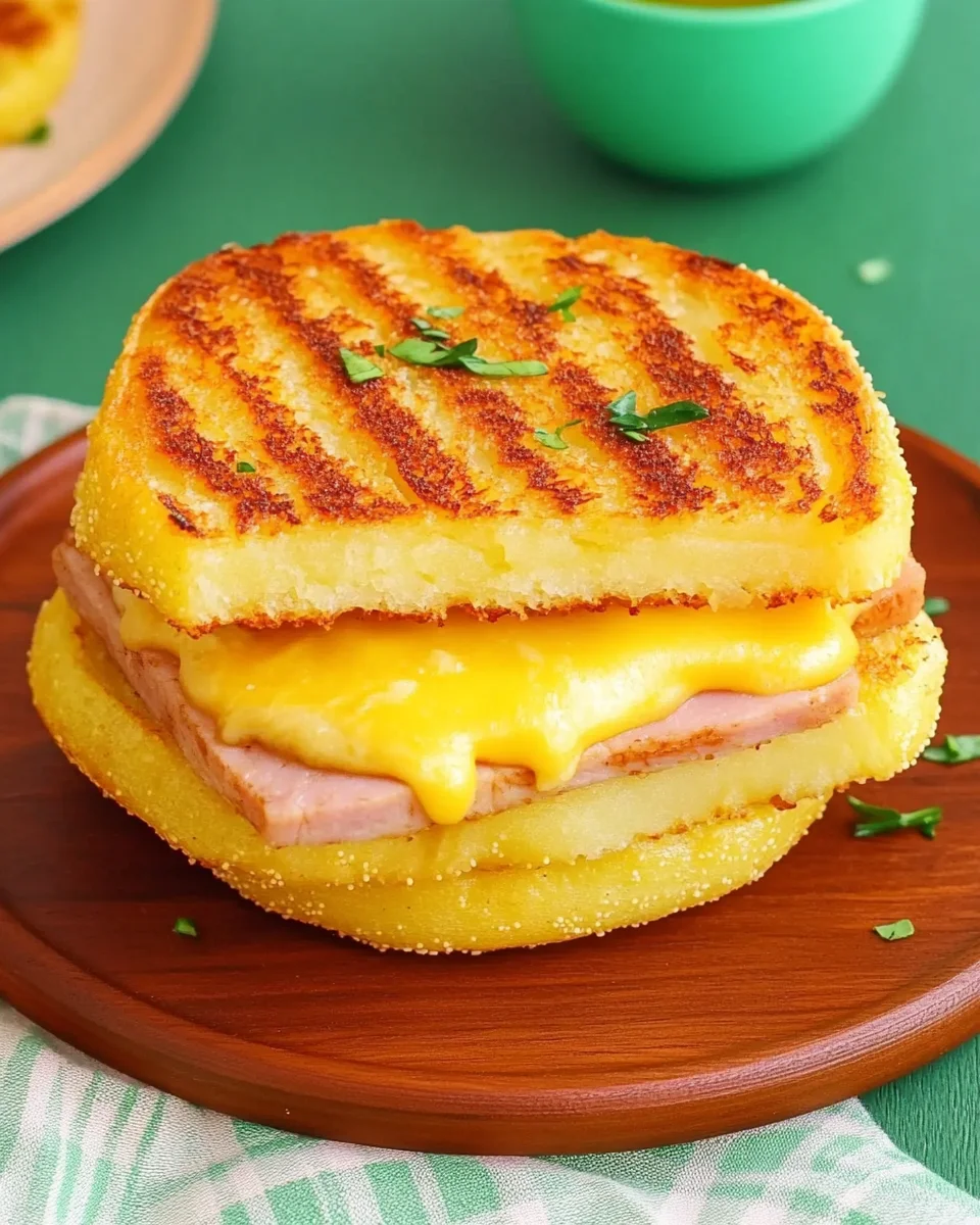 Sandwich Croustillant de Pommes de Terre au Jambon et au Fromage