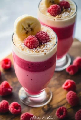 Smoothie banane et framboises