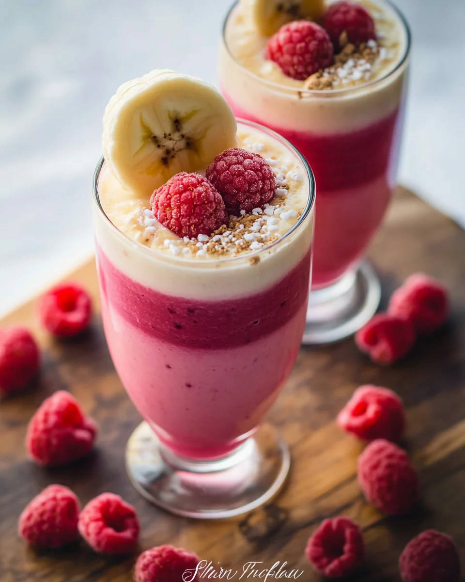 Smoothie banane et framboises