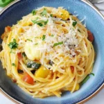 Spaghetti à la Ratatouille, Œufs Brouillés & Parmesan