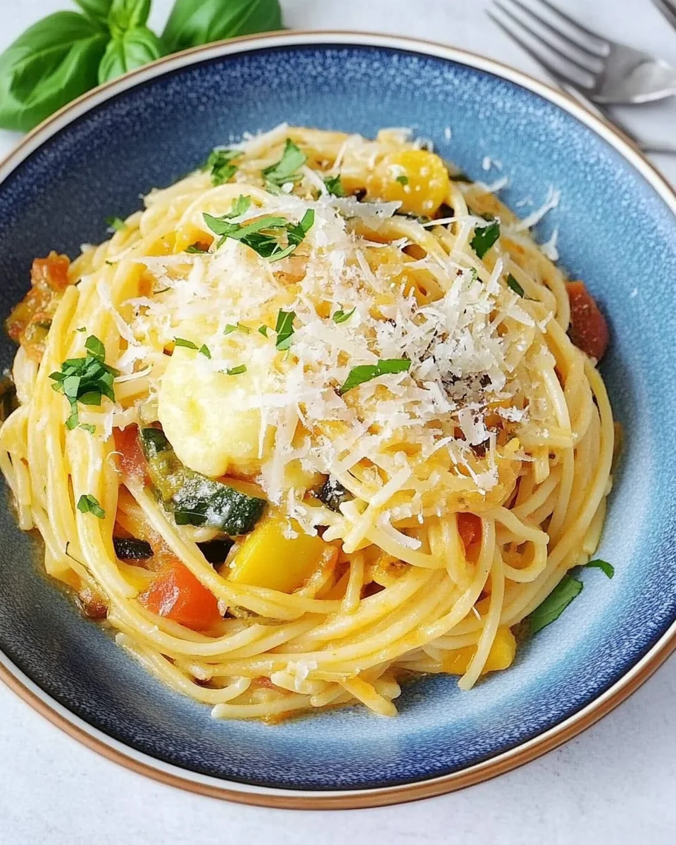 Spaghetti à la Ratatouille, Œufs Brouillés & Parmesan