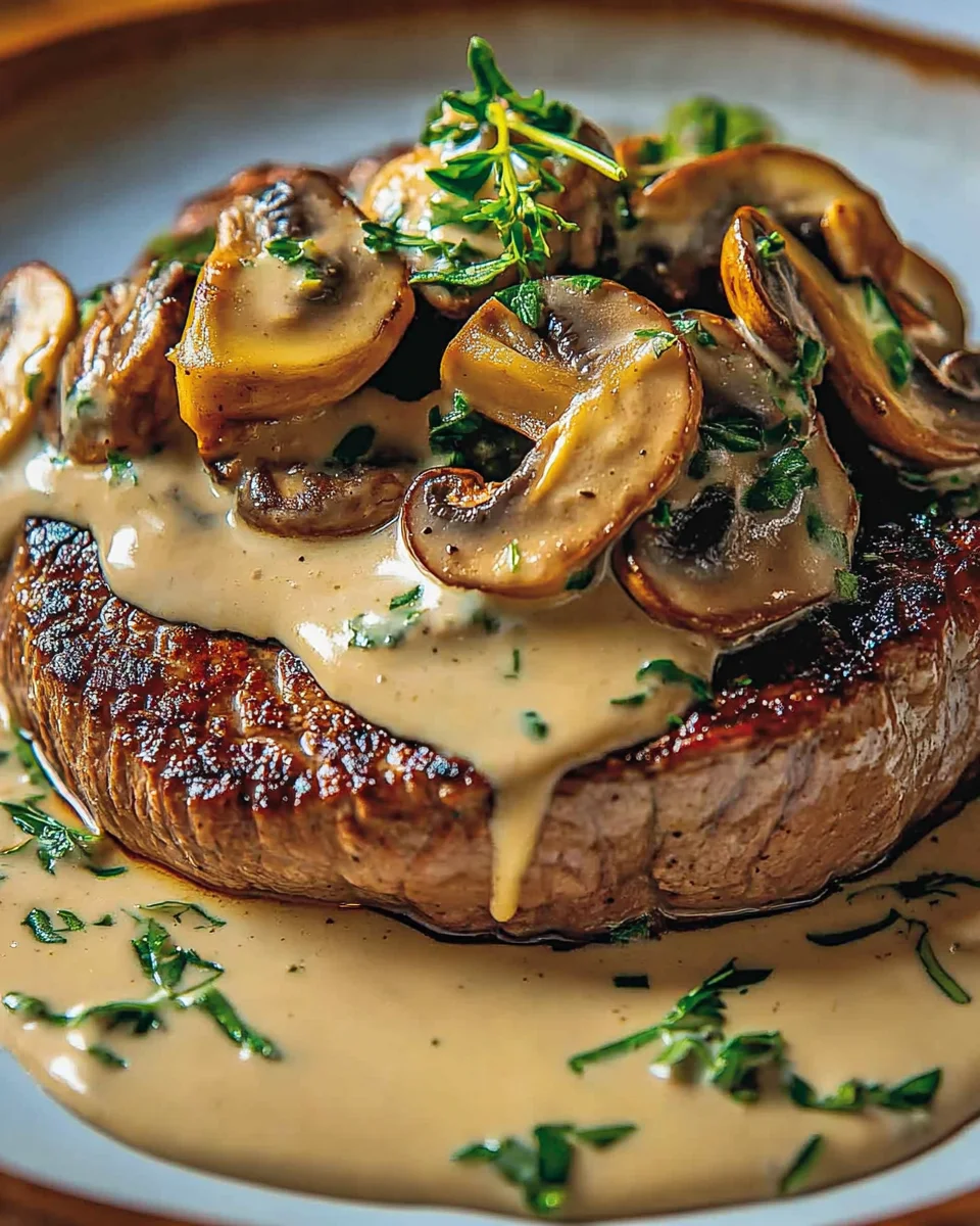 Steaks de Boeuf avec Sauce aux Champignons