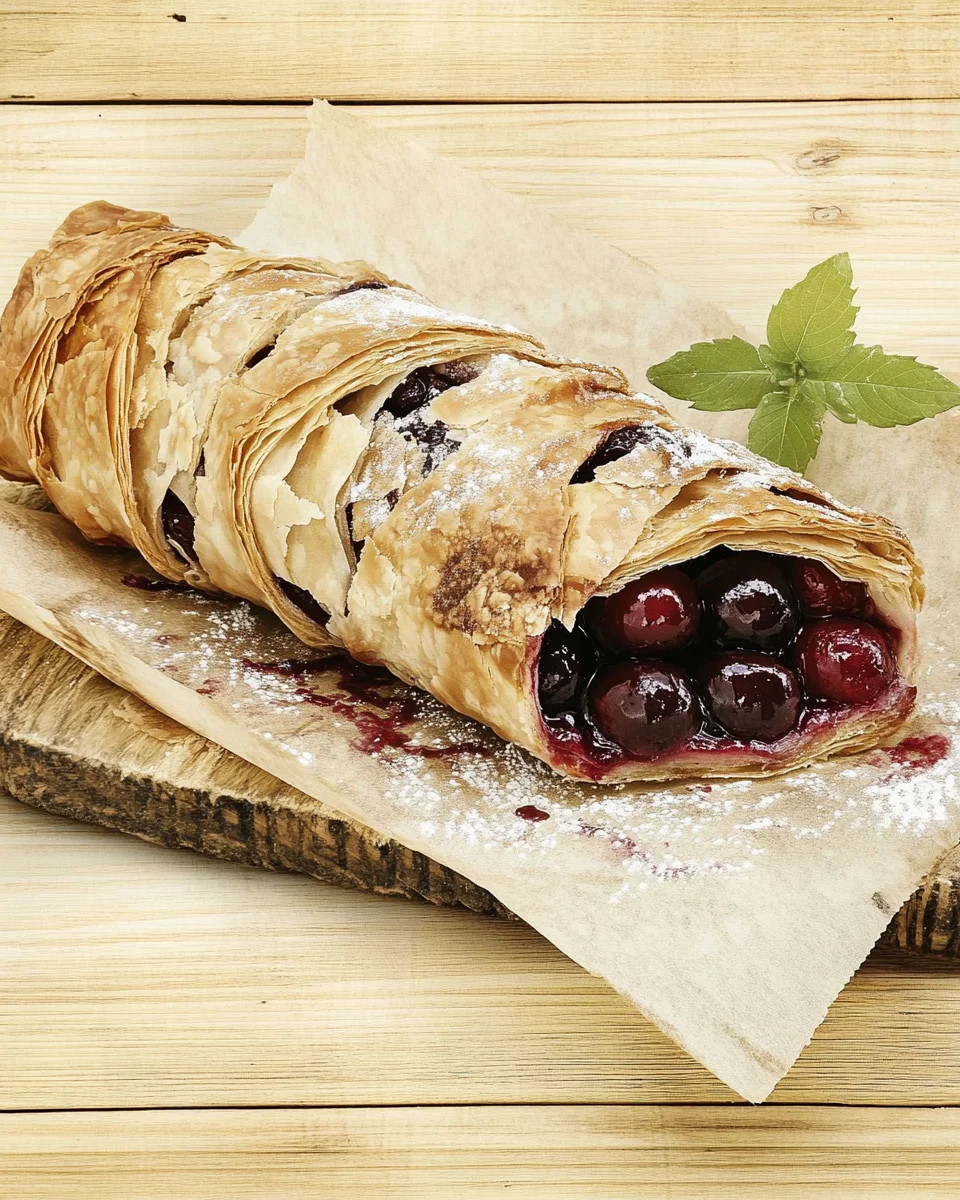 Strudel croustillant aux cerises image 2