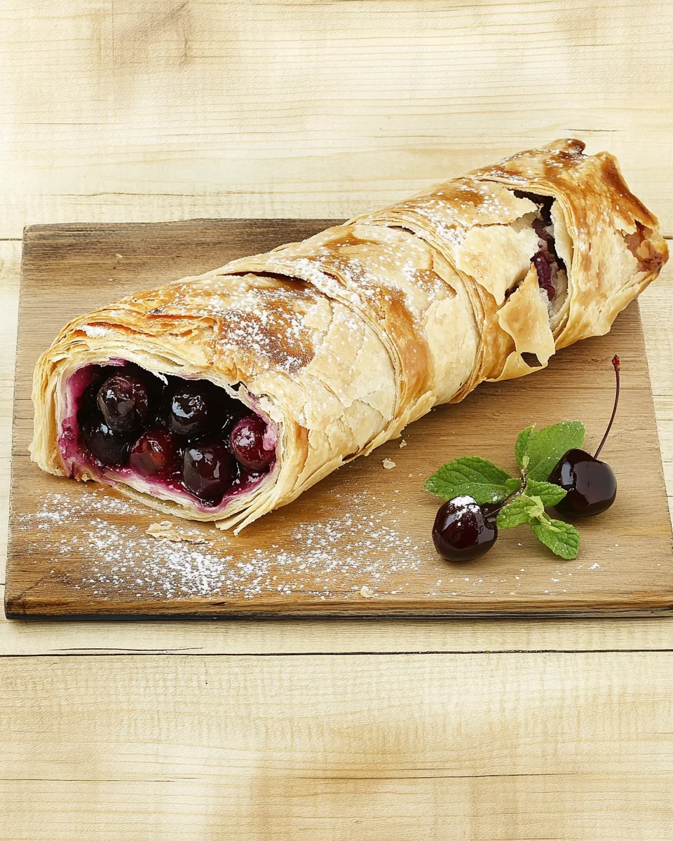 Strudel croustillant aux cerises