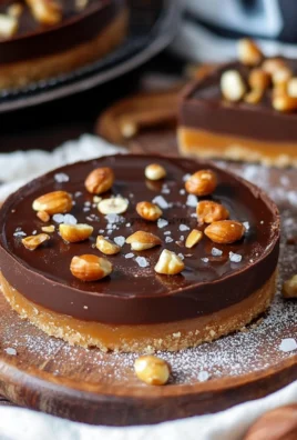 Tarte au chocolat, caramel et cacahuètes façon Snickers