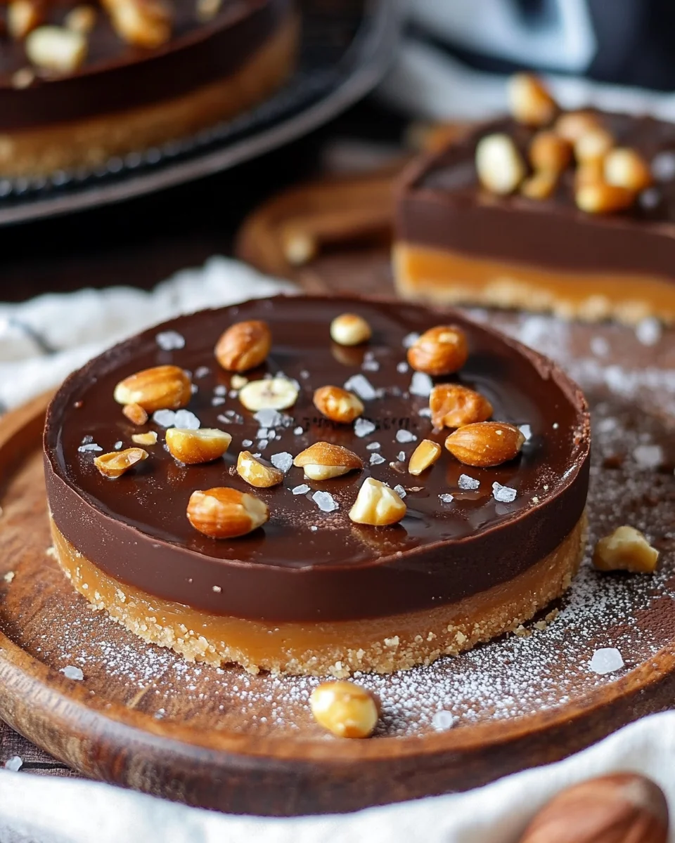 Tarte au chocolat, caramel et cacahuètes façon Snickers