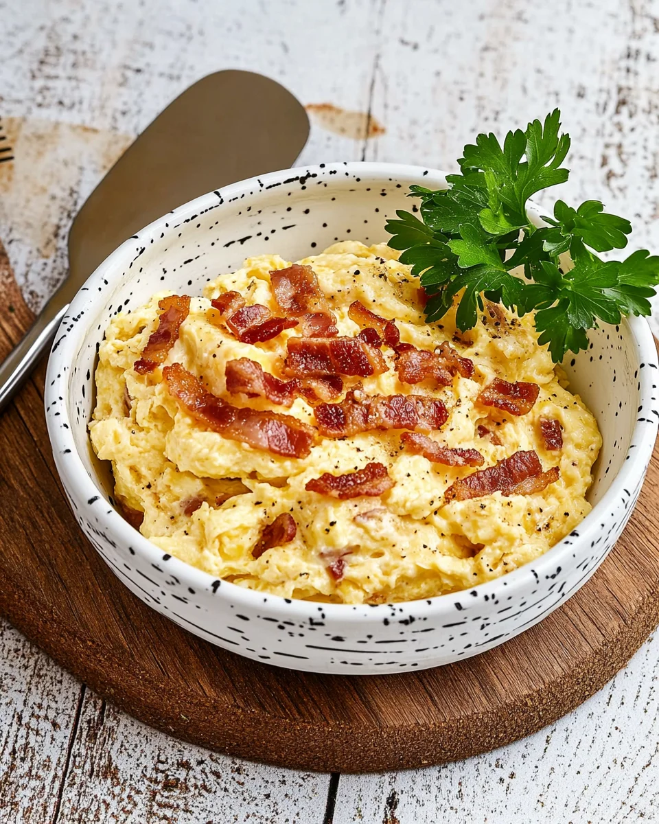 Œufs Brouillés Crémeux au Bacon Croustillant — Petit-Déjeuner Keto