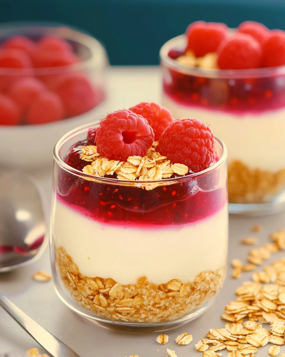 Verrines Crémeuses aux Flocons d’Avoine, Amandes et Framboises