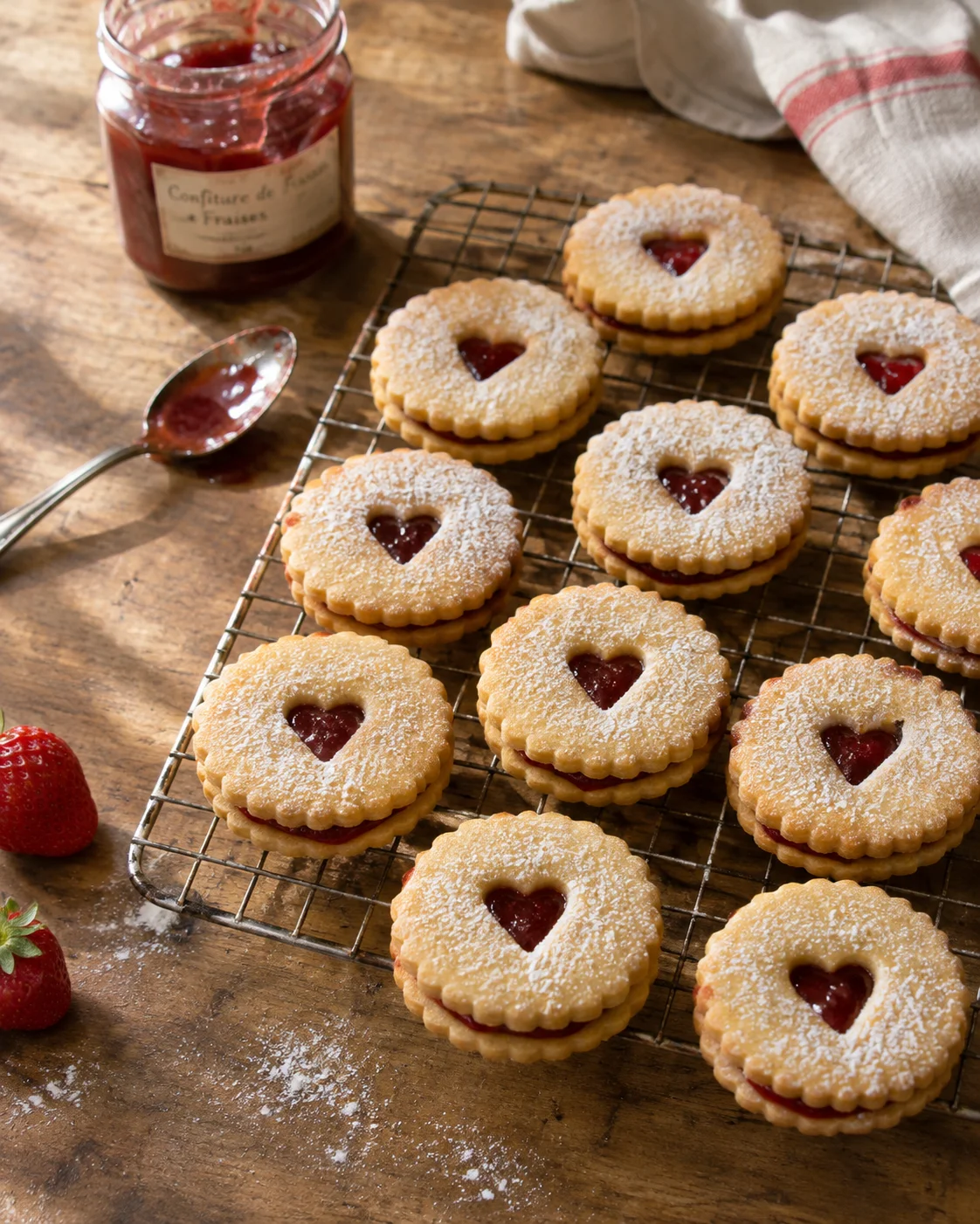 Biscuits Sablés à la Confiture de Fraises