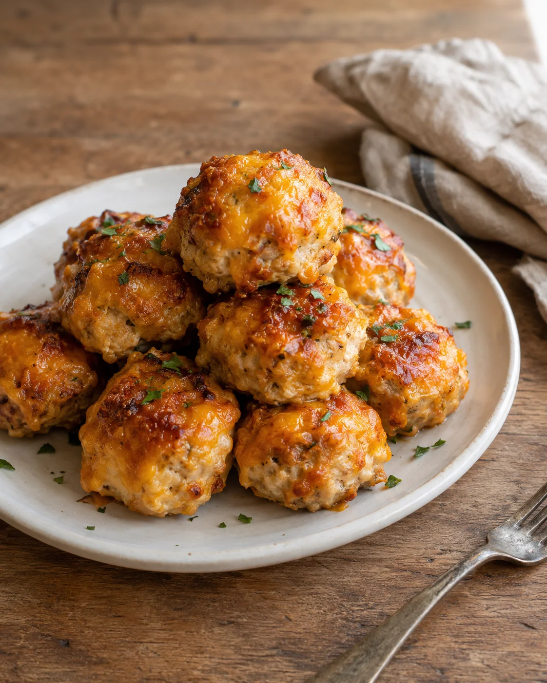 Boulettes de poulet panées au cheddar