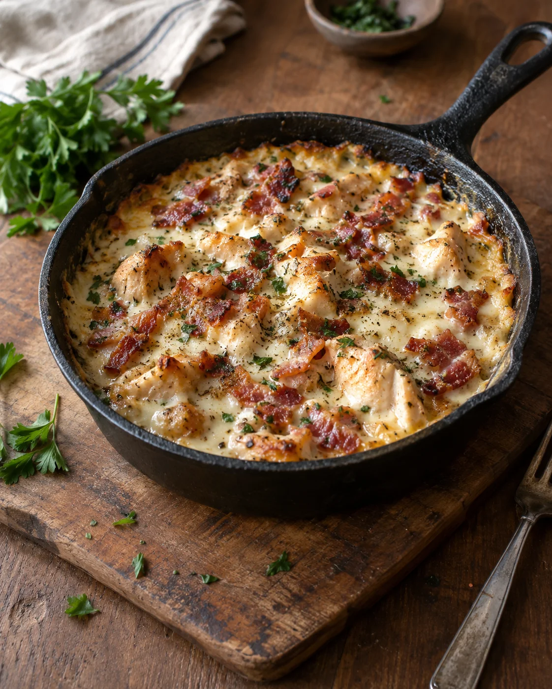 Casserole Poulet, Bacon & Ranch — Crémeuse, Gourmande et Réconfortante