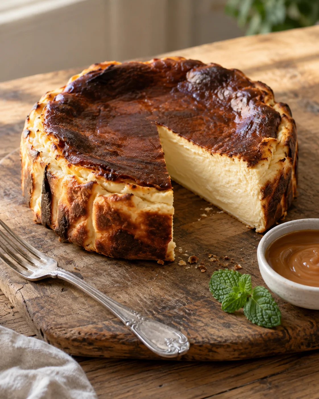 Cheesecake Basque Brûlé au Caramel