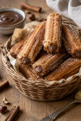 Churros Fourrés à la Crème de Noisettes — Croustillants, Moelleux et Gourmands