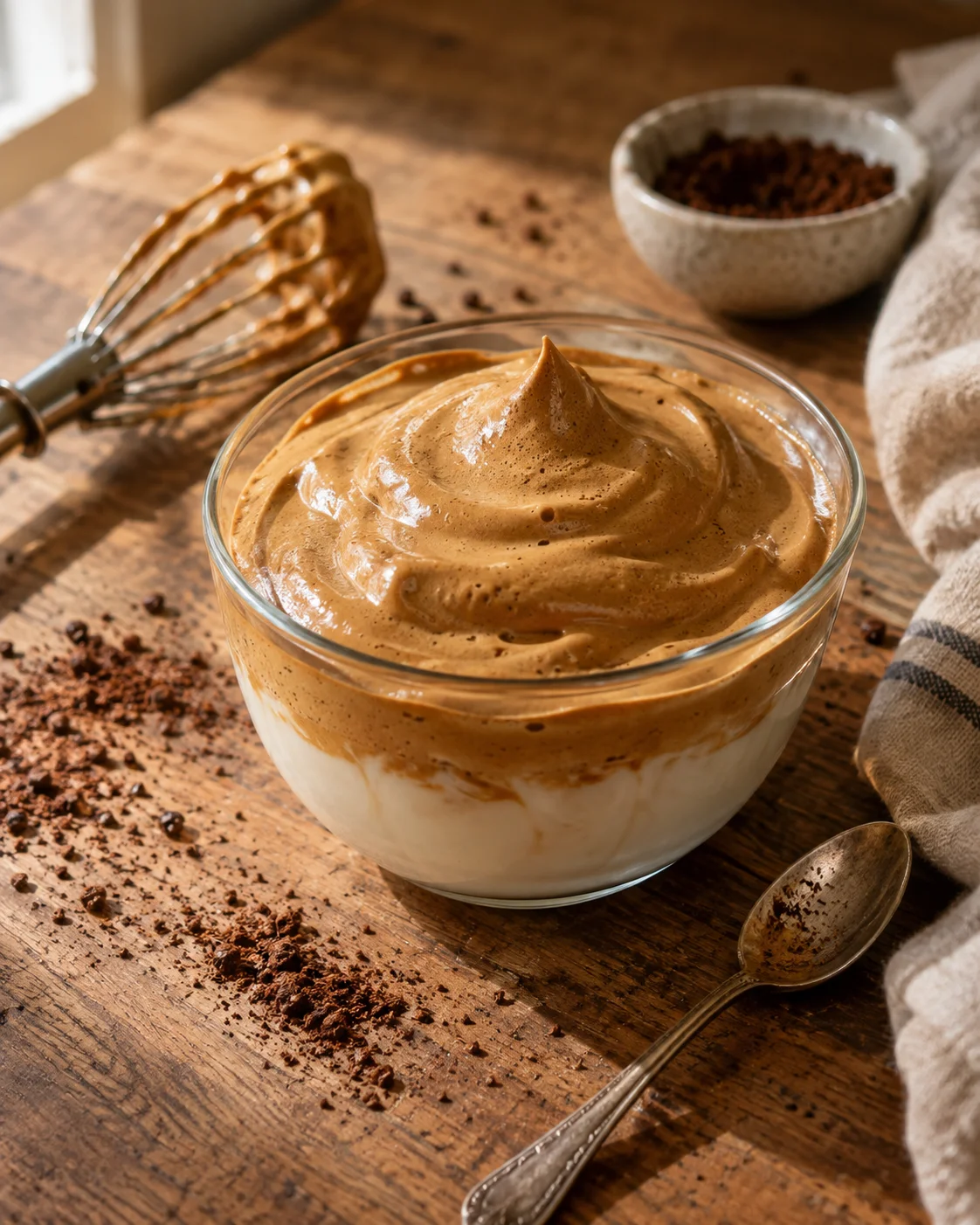 Crème Fouettée au Café Sans Crème — Seulement 3 Ingrédients