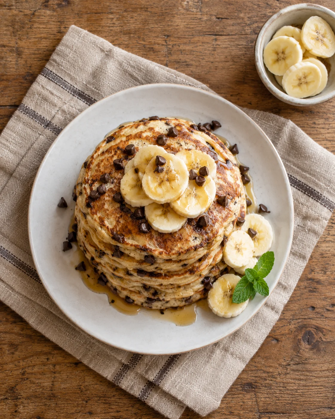 Fluffy Pancakes à la Banane et aux Pépites de Chocolat — Sans Sucre Ajouté image 2