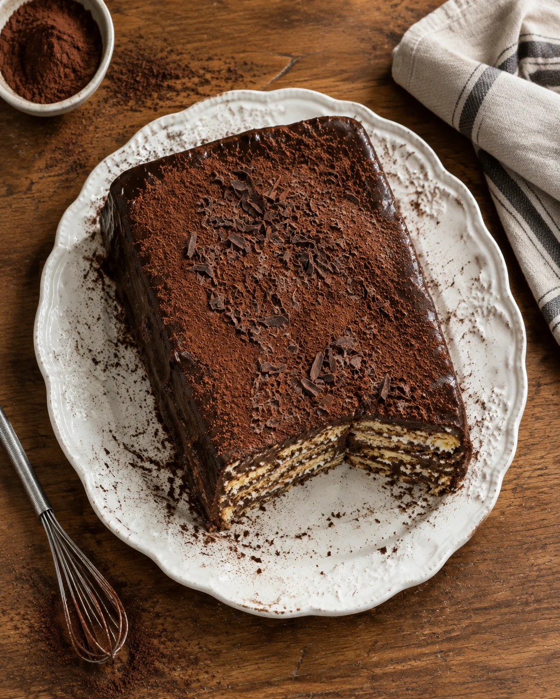 Gâteau aux Biscuits, à la Crème et au Chocolat — Dessert Sans Cuisson image 2