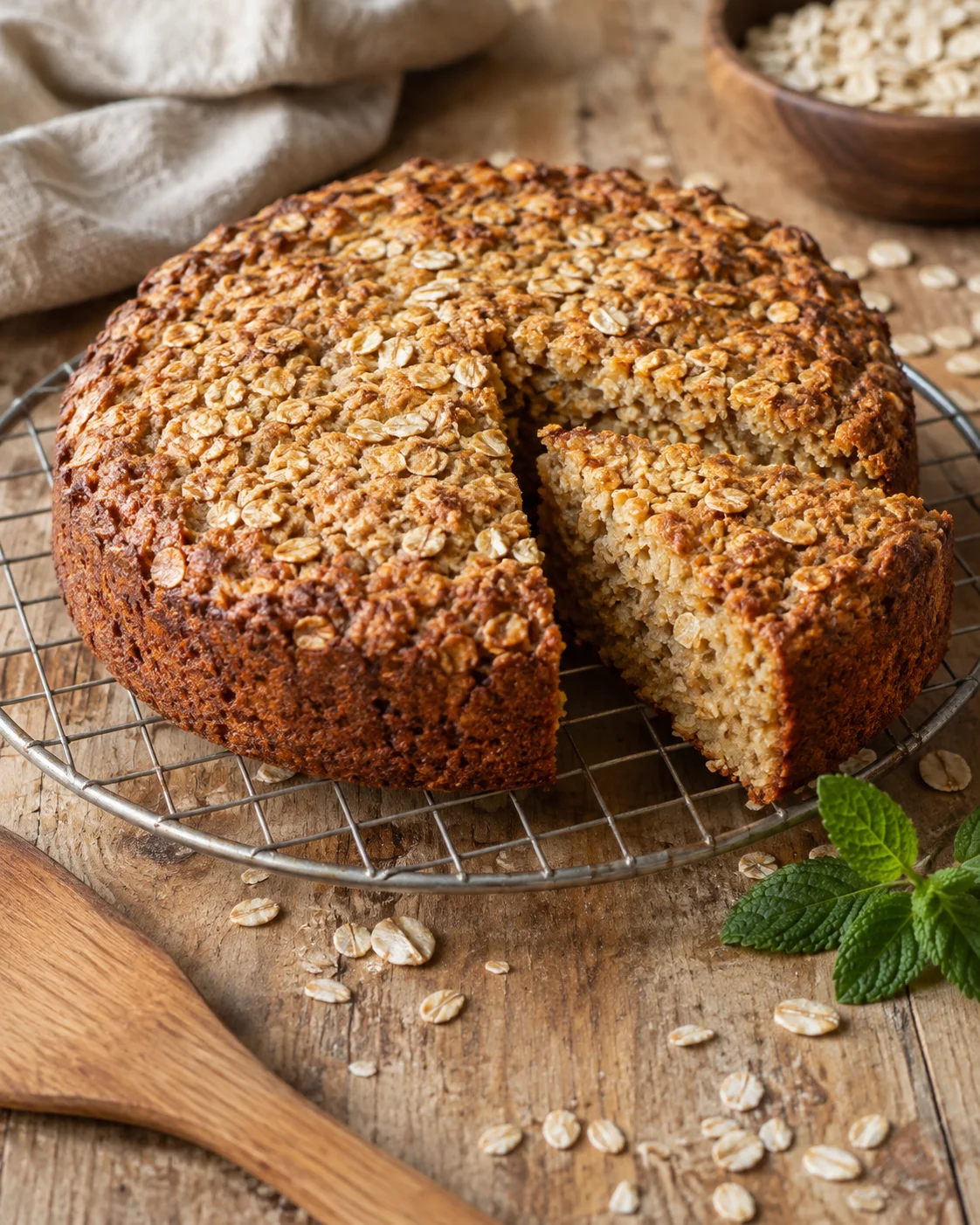 Gâteau aux Flocons d’Avoine Sans Farine et Sans Sucre