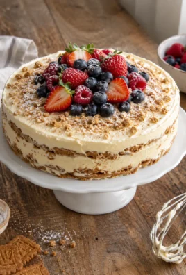 Gâteau Glacé Sans Cuisson aux Biscuits, Crème Pâtissière & Mascarpone