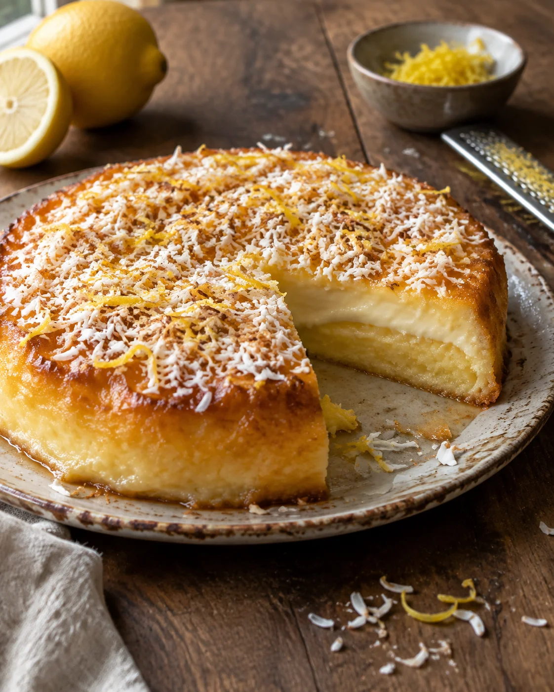 Gâteau Impossible Coco & Citron — Une Texture Unique et Fondante
