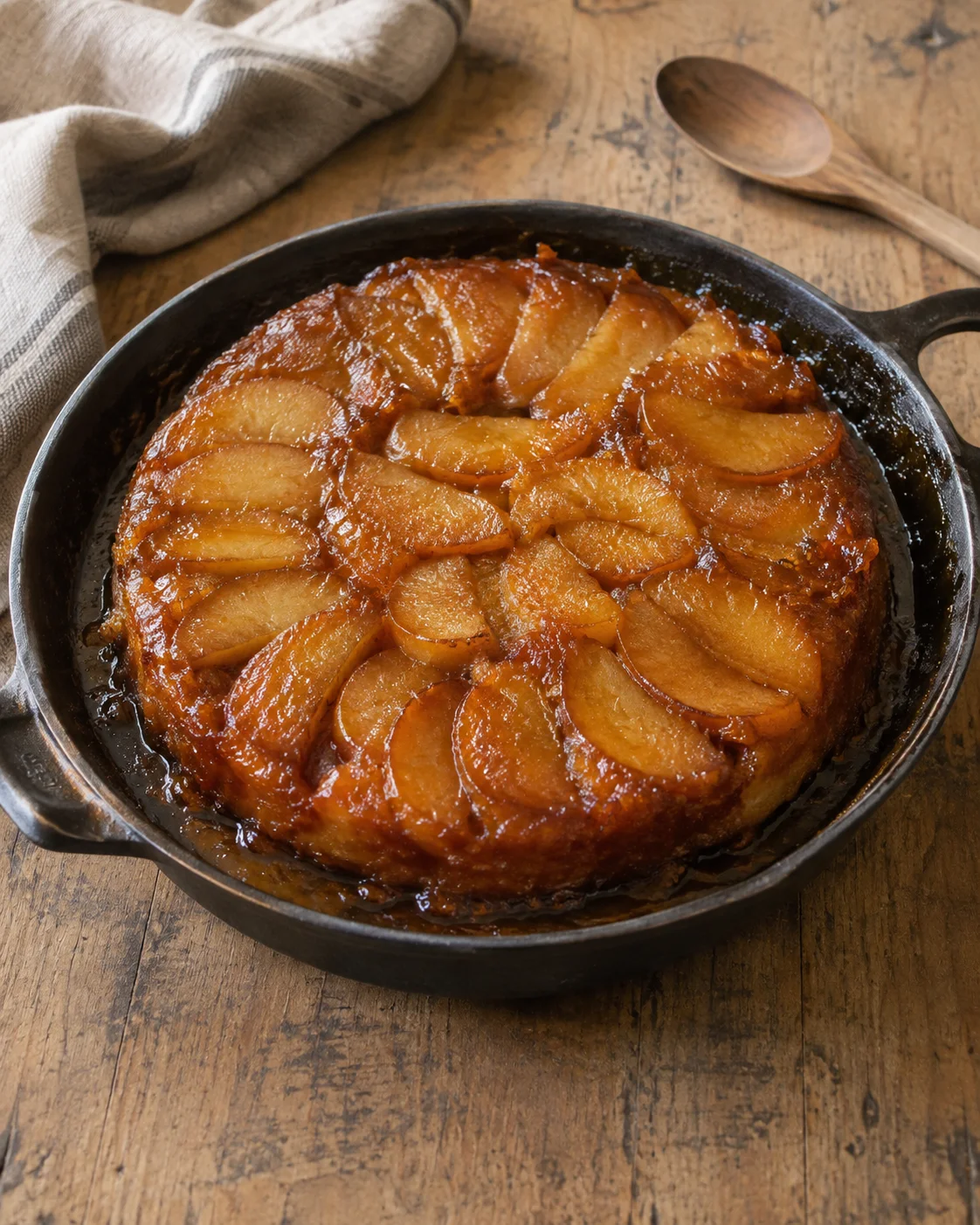 Gâteau Renversé aux Pommes et au Caramel — Moelleux et Gourmand