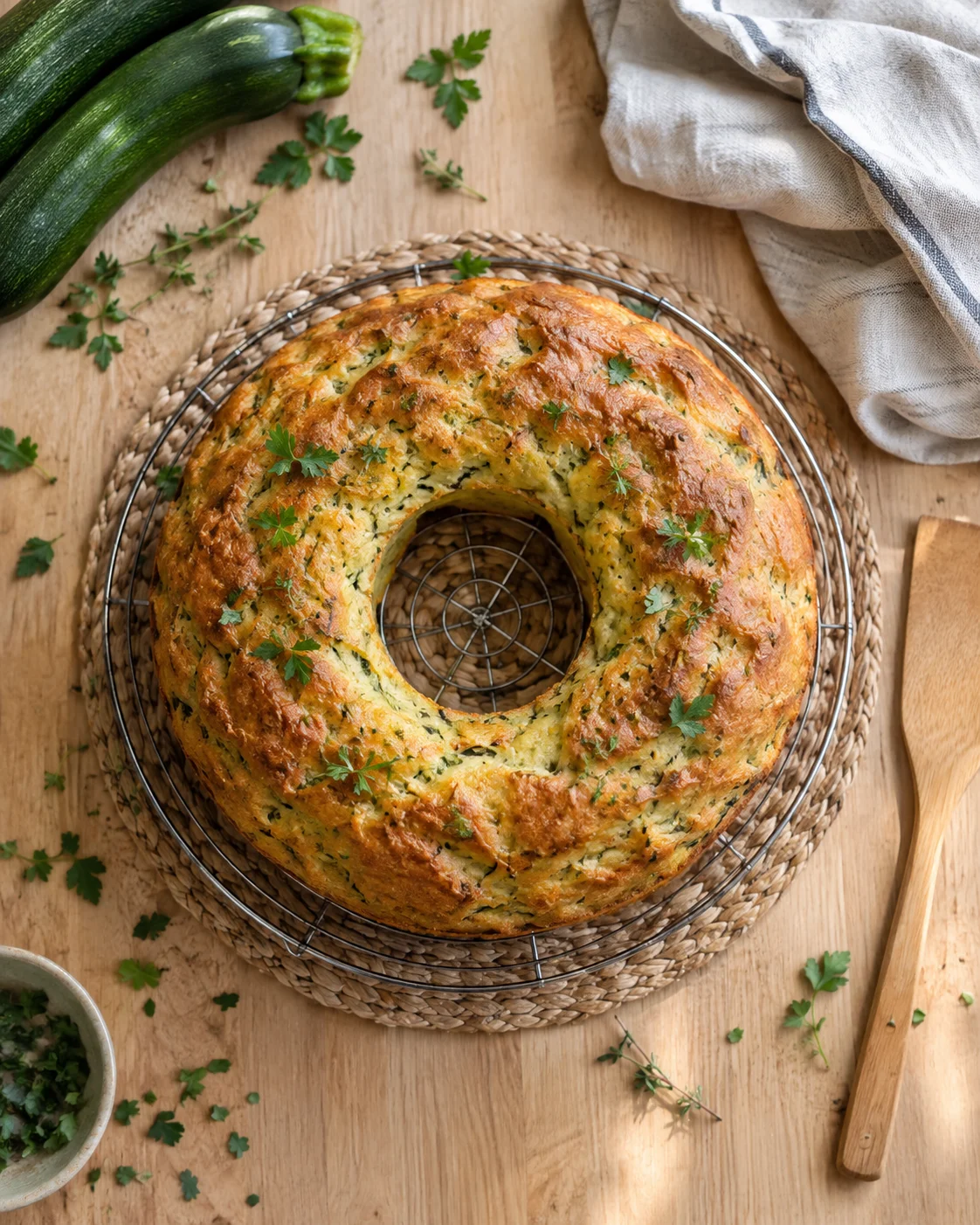 Gâteau Salé aux Courgettes en Couronne — Moelleux, Savoureux et Facile image 2